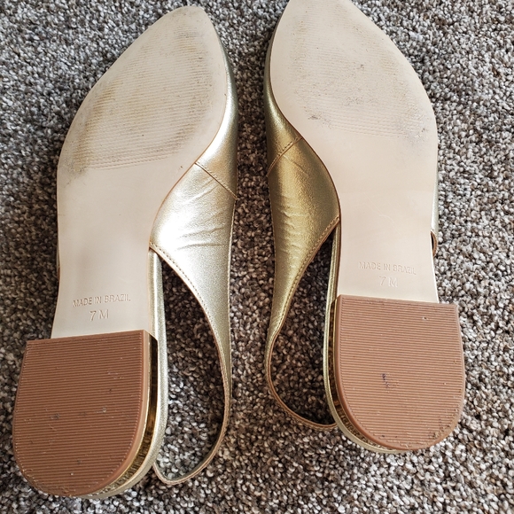 EUC Gold Ella Slingback Flats - Picture 4 of 7